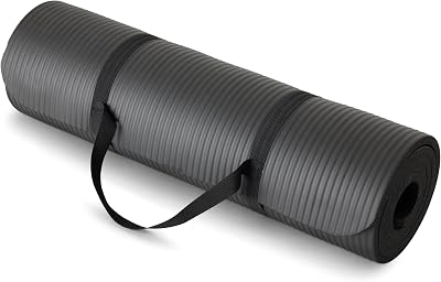 Amazon Basics Thick Exercise Yoga Mat with Carrying Strap