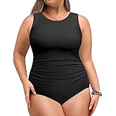 Daci Women Plus Size One Piece Swimsuit Tummy Control Athletic Bathing Suit Slimming Swimwear
