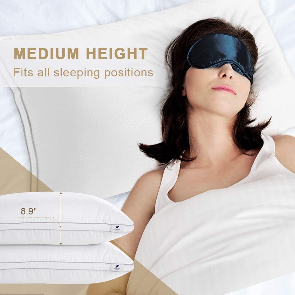 viewstar King Size Pillows for Sleeping, Bed Pillows 2 Pack Hotel Quality Pillow, Down Alternative Hypoallergenic Pillows for Side Back Stomach Sleepers, Soft and Supportive Gusseted Pillow (20x36): Home & Kitchen