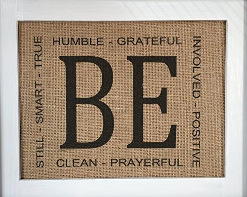 Beatitudes Religious Inspirational Wall Art 8.5" x 11" Unframed Burlap Tapestry Features Christian House Blessing for Your Home Decor