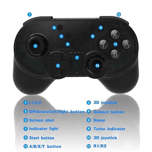 J&TOP Mini Wireless Controller Compatible with Nintendo Switch