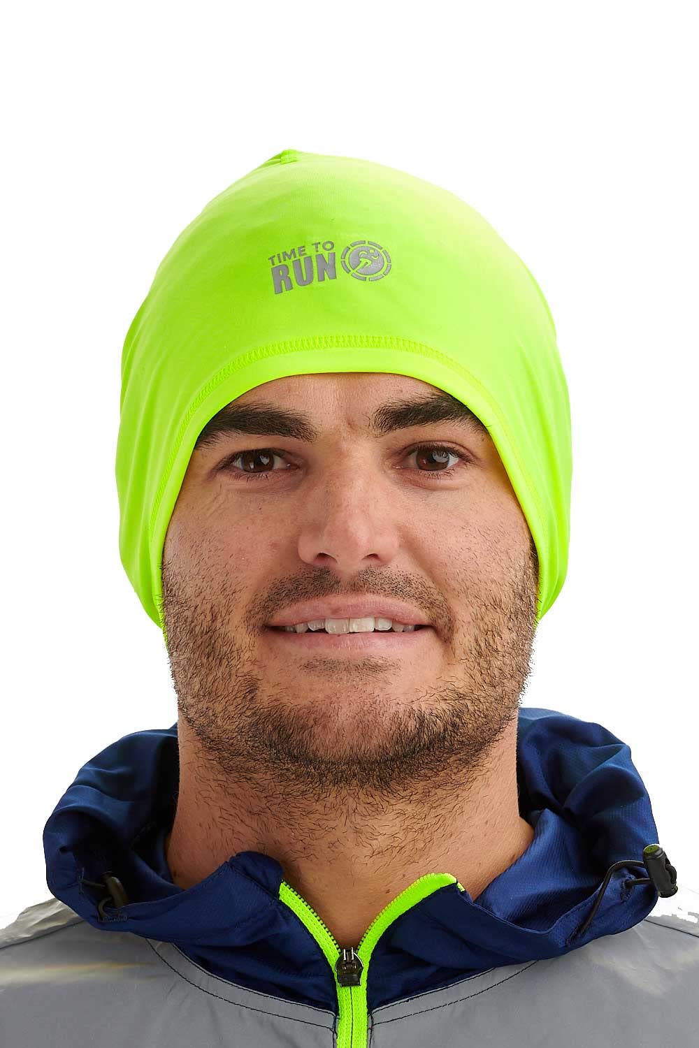 Time To Run Running Hat Beanie Skull Cap For Men & Women - Lightweight Thermal Quick Dry Wicking Neon High Vis Yellow