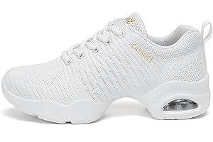 SECHRITE Womens Mens Jazz Dance Sneakers Lace Up Split Sole Dance Shoes