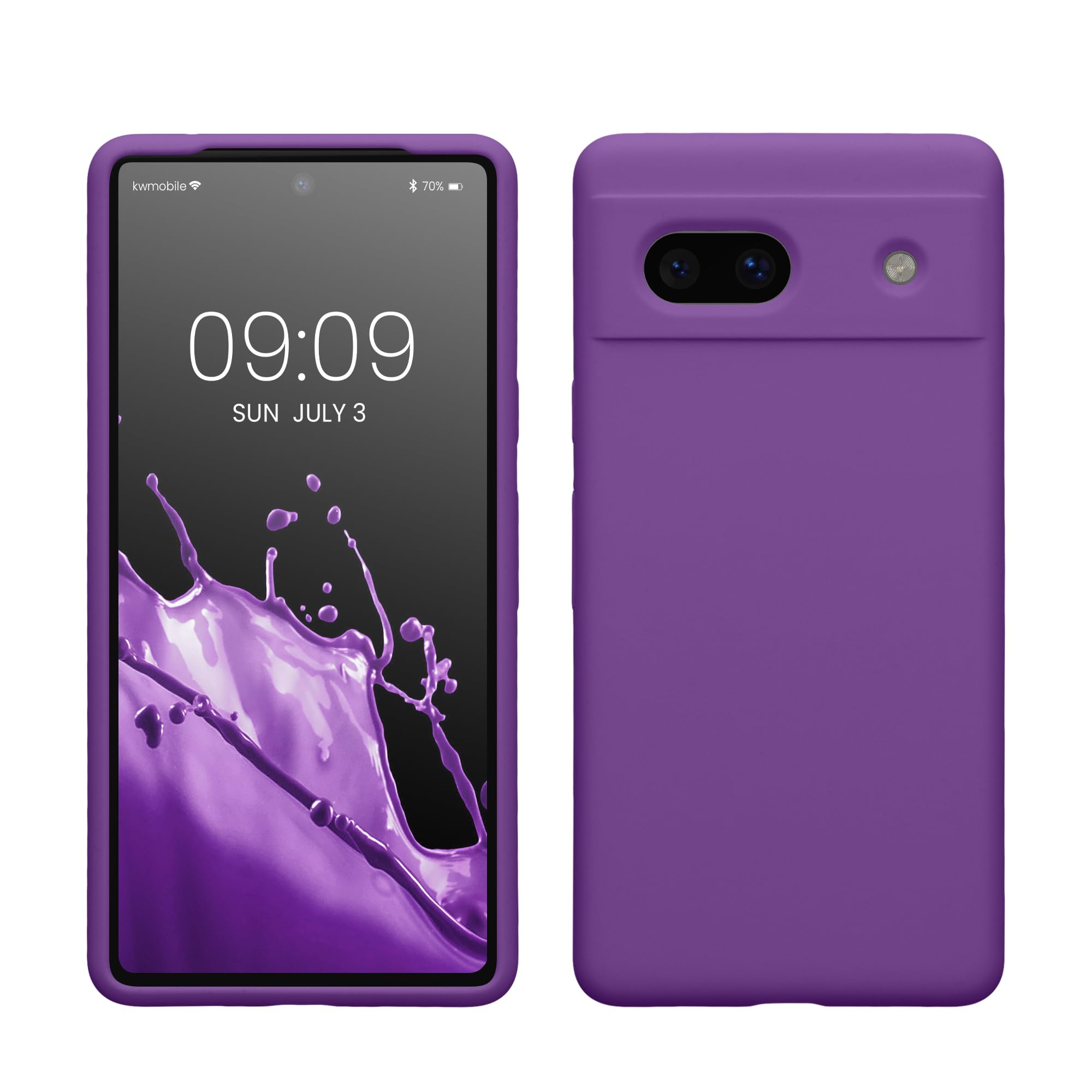 kwmobile Case Compatible with Google Pixel 7a Case - TPU Silicone Phone Cover with Soft Finish - Orchid Purple — image 1