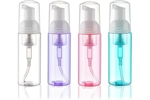 Cosywell Foam Soap Dispenser 2oz 4 Pack TSA Approved Empty Travel Pump Dispenser for Hand Soap Foaming Lash Shampoo for Cleanser, Dispenser(4color)