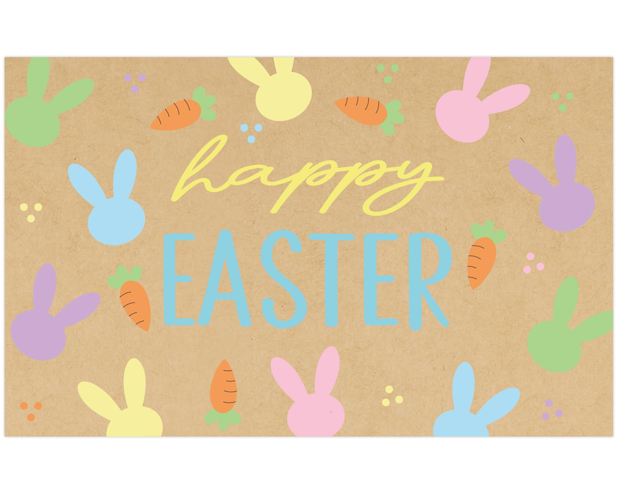 Photo 1 of Happy Easter Backdrop Easter Bunny Carrots Party Banner Decorations Spring Easter Kraft Paper Backdrop Banner for Home Classroom Office Indoor Outdoor Jesus Easter Party Supplies Decorations