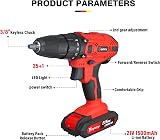 Qimu 21V Cordless Drill Set 1.5Ah Battery 2 Speed 25+1 Torque 3/8" Chuck view 8