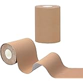 Kinesiology Tape,2Roll Waterproof Muscle Support Adhesive Sport Tape,|3in x 5.5yd|Medical Grade Cotton Elastic Athletic Tape for Muscle Pain Relief & Joint Support, Breathable K Tape (Uncut-Flesh)