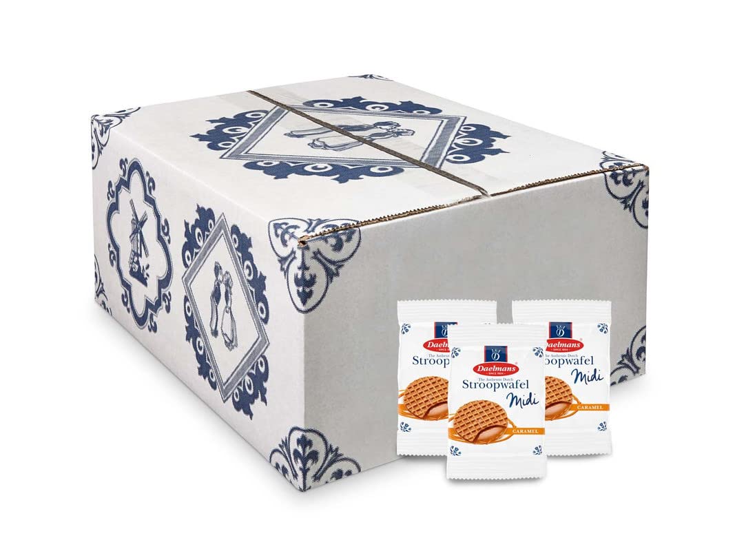 Daelmans Stroopwafels - Midi Caramel Wafers - 150 x 15 gram in a Box - Authentic Dutch Caramel Waffles - Stroopwaffels