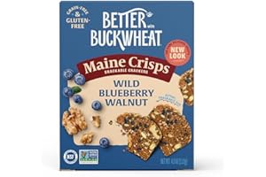 Maine Crisp Wild Blueberry Crisps - Gluten-Free Crackers With Blueberries, California Walnuts & Rosemary - Delicious Snack Crackers for Cheese Board & Toppings - Non-GMO, Grain-Free - 4 oz