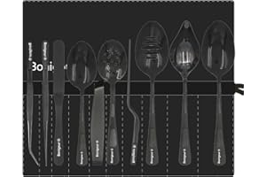Bonigour | Plating Tools Culinary Set | 11 Piece Professional Chef Plating Tools Pro Kit | Kitchen Plating Utensils | Modernist Cuisine Food Art | Stainless Steel | Black