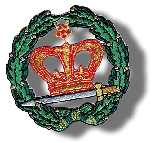 [Single Count] Custom and Unique (2.88" Inch) Circular Simple Basic Order Of The Amaranth Wreath Cut Crest Design Iron On Embroidered Applique Patch {Black, White, & Yellow Colors}