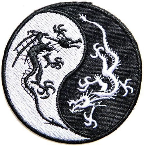 Chinese Dragon Yin Yang Kung Fu Teak Wan Do Tatoo Logo Back Jacket T-shirt Patch Sew Iron on Embroidered Sign Badge Costum Gift
