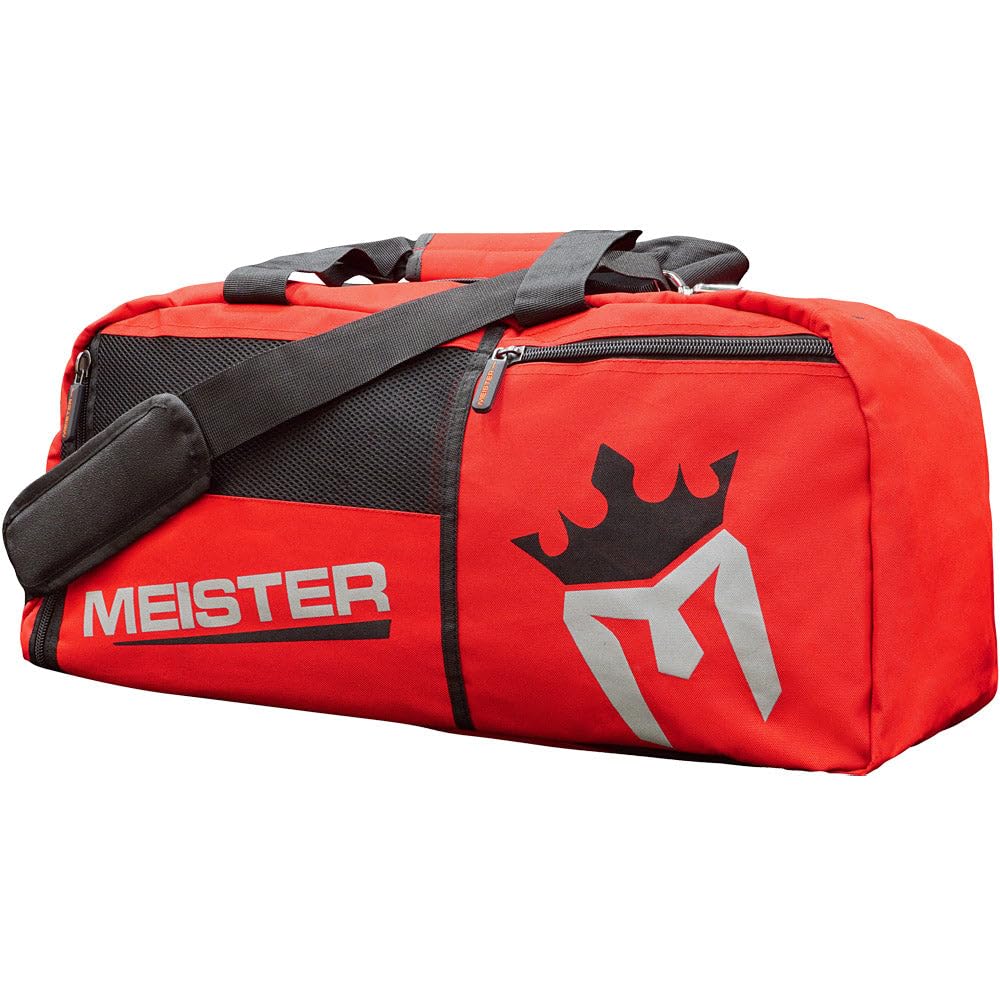 Meister Vented Convertible Duffel/Backpack Gym Bag - Ideal Carry-On - Red, Red, 26" x 12" x 12"