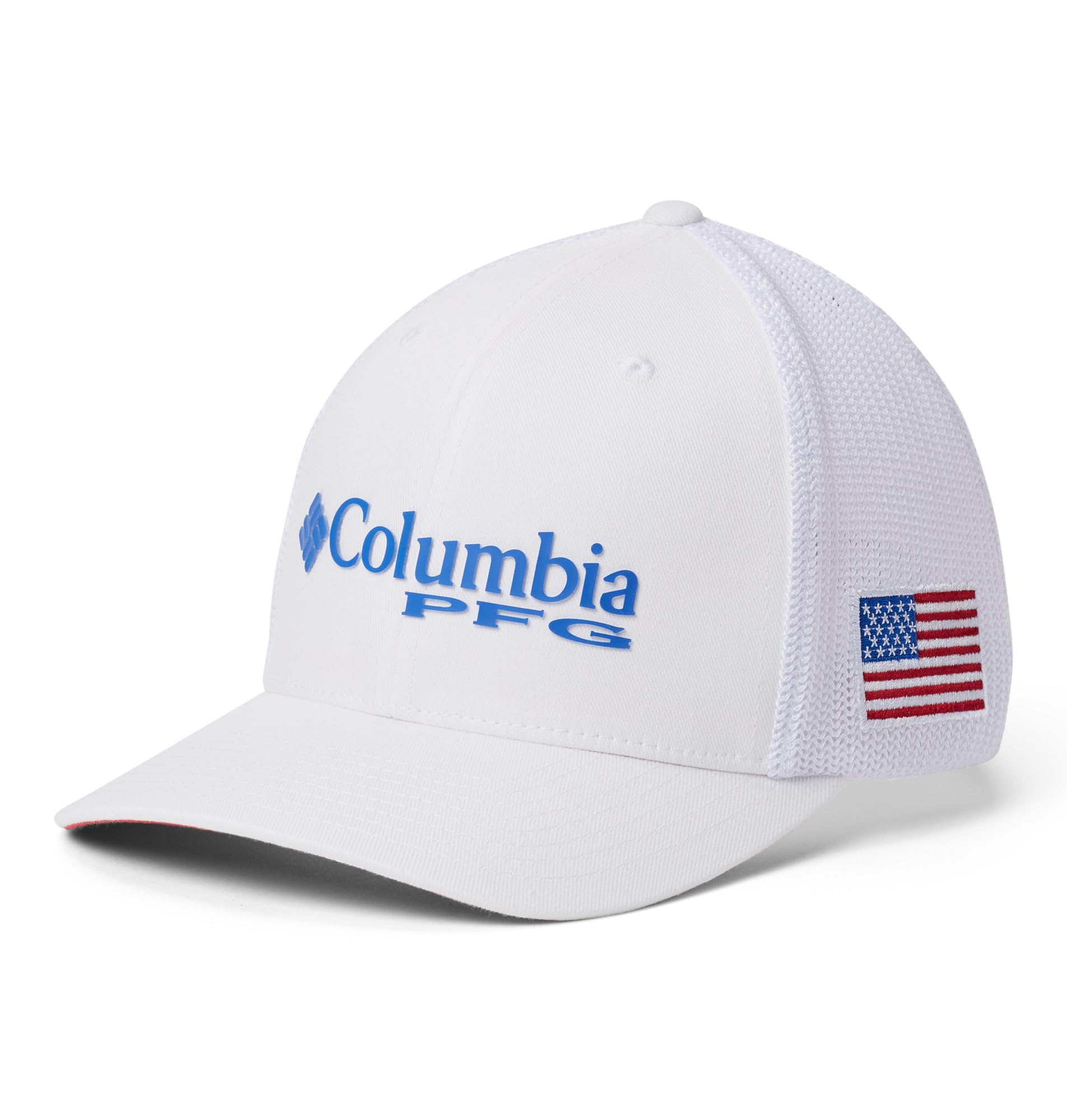 Columbia Unisex Pfg Mesh Ball Cap, White, Vivid