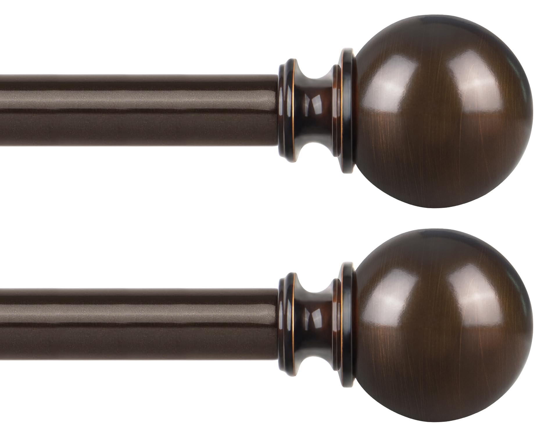 Photo 1 of KAMANINA 2 Pack Curtain Rods for Windows 48 to 84 Inch (4-7ft), 7/8 Inch Single Heavy Duty Window Curtain Rod Adjustable Decorative Drapery Rods with Round End, Antique Bronze