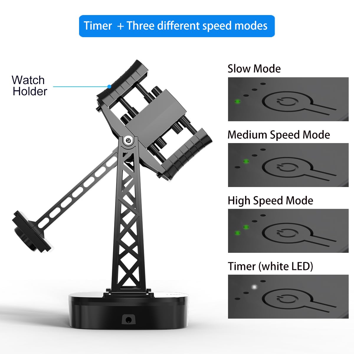 Single Watch Winder for Automatic Watches,Timer Shutdown,Adjustable Speed,Self Winding Turner,Rotating Device