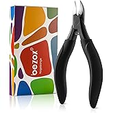 BEZOX Comfort Grip Ingrown Toenail Clippers for Thick Toenails - Precision Thick Toe Nail Clipper for Ingrown and Curly Nails, Toenail Scissors for Seniors