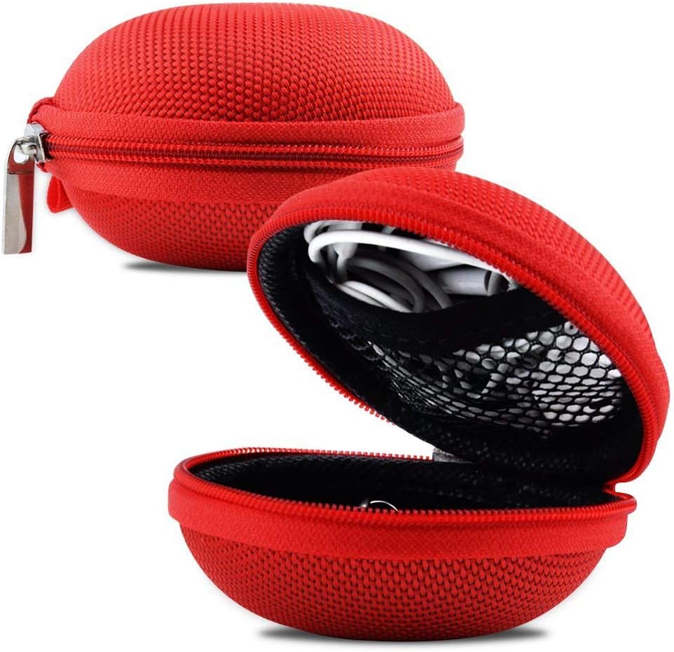 Red Earphone, Headphone Protective Hard Case, Storage Box, Carrying Pouch for WOPOW Subwoofer