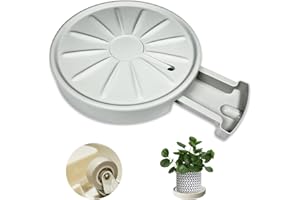 Dcpes 12” Plants Caddy with Hidden Wheels, Indoor Rolling Plant Stand with Drain, Plants Roller Trays, Built-in Drainage Tray, Wheeled Plant Holder Base, Beige