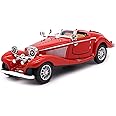1:28 Scale Pullback Diecast Metal Antique Classic Model Cars Collectible Toy Gifts (Red,Length 6.5in/16.8cm)
