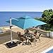 PURPLE LEAF 10ft Patio Umbrella Outdoor Square Umbrella Large Cantilever Umbrella Windproof Offset Heavy Duty Sun for Garden Deck Pool Patio, Turquoise Blue