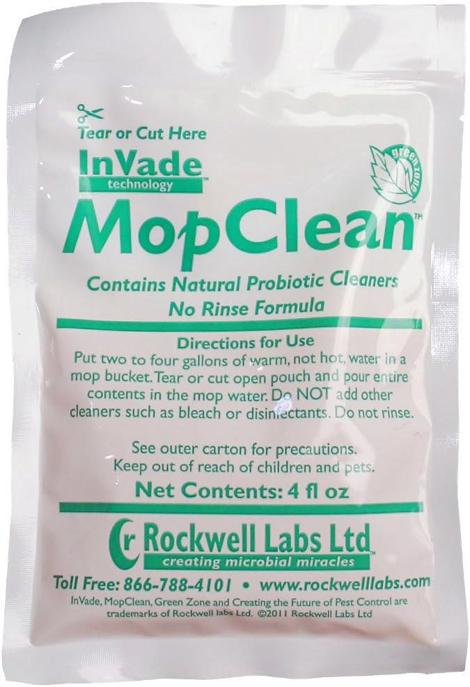 Invade Mop Clean Microbial Solution - 1 Box (32- 4 fl. oz. Packets)