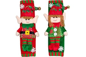 2 Pcs Christmas Elf Refrigerator Handle Covers Christmas Decor Kitchen Appliance Handle Cover Microwave Oven Dishwasher Xmas 