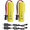 MOONZON 2PCS 3.7V 1000mAh Li-ion Battery with USB Charging Cable for 1220A TB202 TB201 TM201 TM202 TC141 DE35 DE38 DE40 DE50 RC Stunt Car RC Remote Control Car RC Rolling Car Spare Batteries