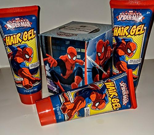 Spiderman Hair Gel 3 Bottle Gift Set With One Box Of Facial Tissue