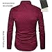 MUSE FATH Men’s Printed Dress Shirt-Cotton Casual Long Sleeve Shirt- Interview Dress Shirt-Wine Red-S