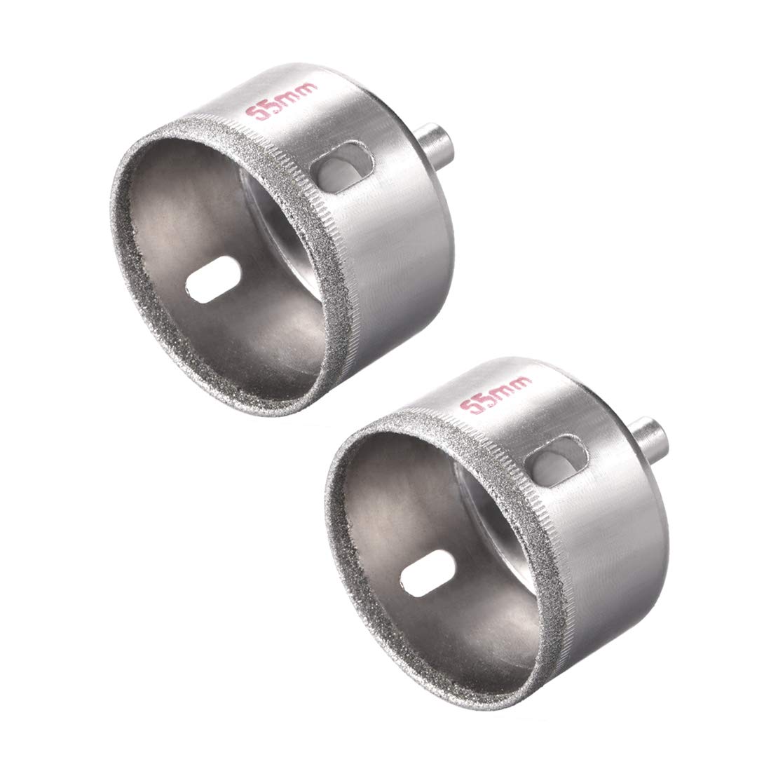 sourcing map 55mm Diamond Drill Bits Hole Saws for Glass Tile Porcelain Marble Ceramic Bottles Pots Brick Pack of 2