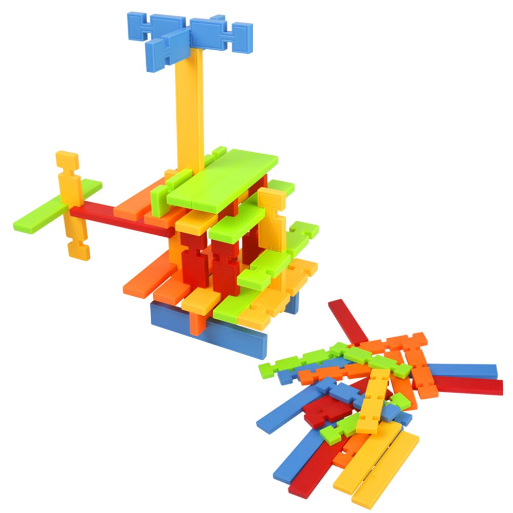 Nuheby Building Toys Building Blocks 50pcs Kids Construction Toys for Girls Boys Stacking Blocks Educational Toys for 3 4 5Years Old