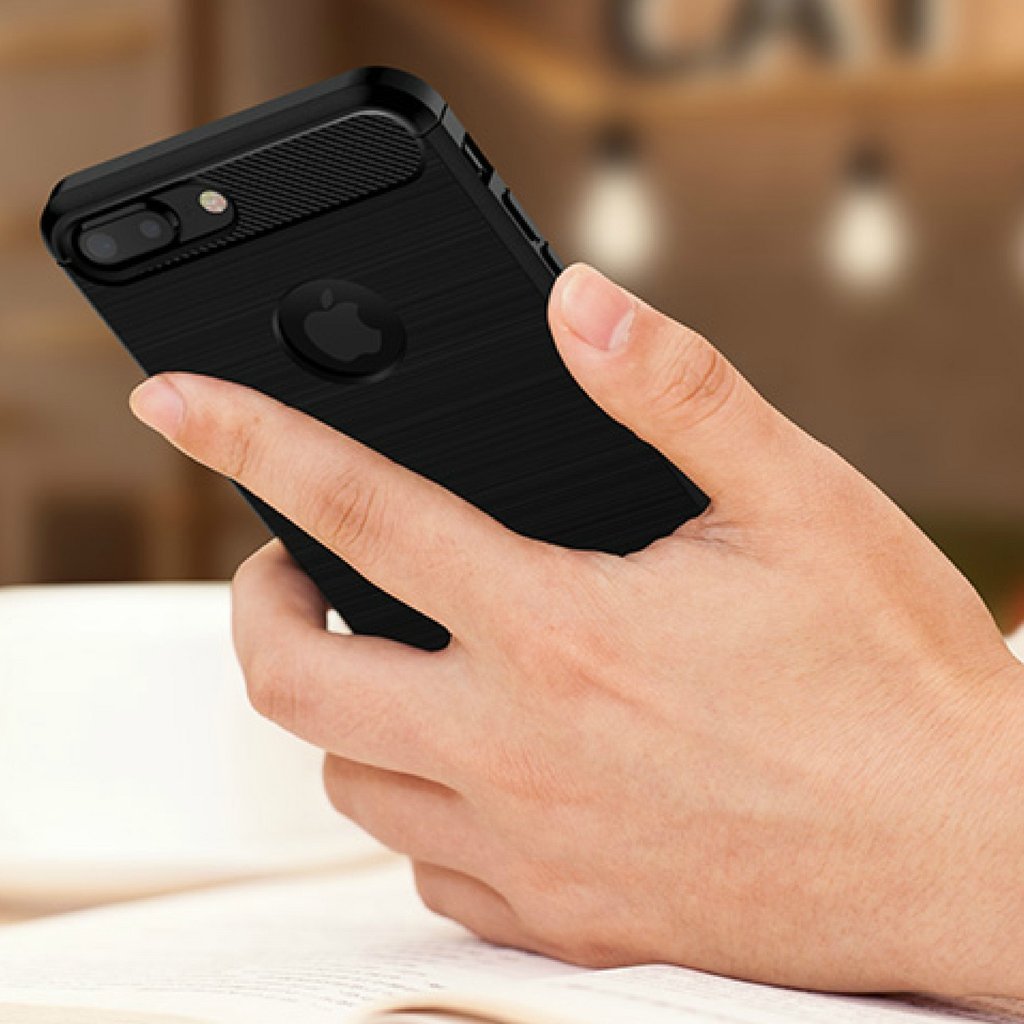 iPhone 7 Plus Case - Shock Proof - TPU Anti-Scratch Protective Case - Elegant Look - Flexible - Soft Touch - Black - Best For Apple iPhone 7 Plus 5.5 Inch (2016)