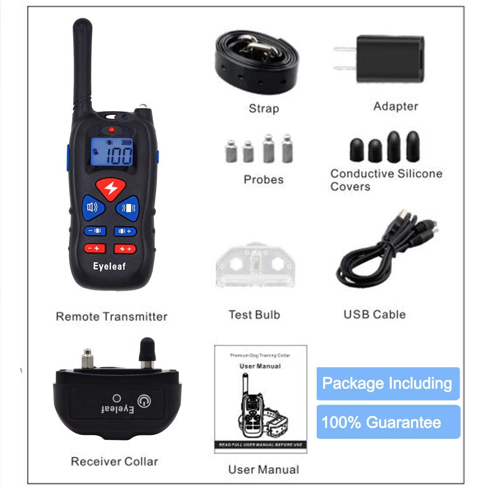 Colliers de dressage pour chiens Electrique Beep Vibra Choc collier dressage chien étanche et Rechargeable Collier télécommande 800 Verges Collier Electrique pour Chien pour la formation de chien