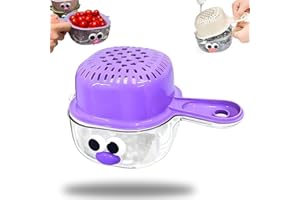 Zheigaoxea Kitchen Dual-Layer Draining Basket with Handle, Fruit Washing Bowl with Strainer, Plastic Vegetable Washing Draini