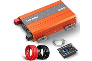 Junbpaw 2080W Pure Sine Wave Inverter, 12V DC to 110V/120V AC, 6000W Peak, 5V/2.1A USB, Quiet Fan, Capacitor, Off-Grid Solar Power for RV, Camping, Emergency, Truck (LGE-2080Ti)