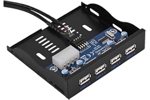 Pomya 4-Port Front Panel USB Hub, USB2.0 Floppy Front Panel 3.5'' Floppy Bay 9 Pin to 4 Interface USB 2.0 HUB for Computer Desktop