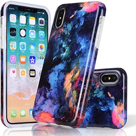 COSANO iPhone X Case, Star Supernova Nebula Pattern[Supports Wireless Charging][Anti-Scratch/Anti-Fingerprints][Shockproof] Flexible TPU Protective Cover for iPhone 10 case 5.8"(2017) (Nebula X)