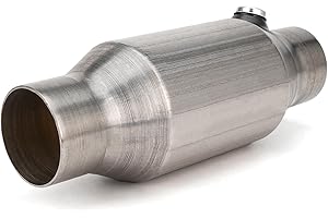 FOMIUZY 2.5 Inch Inlet/Outlet Universal High Flow Front Catalytic Converter Direct-Fit with O2 Port (EPA Compliant)