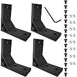 SeekLiny 4Pcs 4040 Corner Brackets Set with 16Pcs M8 T Slot Nuts, 16Pcs M8x18mm Hex Socket Cap Screw and 1Pcs M5 Wrench for 2