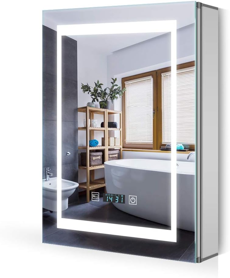 Quavikey Bathroom Mirror LED Illuminated Mirrored Bathroom