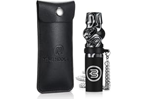 MY YIMI HOOKAH Yimi Hookah® Mouthpiece Luxury Resuable Resin Shisha Mouth Tips with Lanyard PU Bag (Black White)