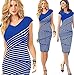 eshion New Sexy Women V Neck Striped Cocktail Evening Party Bodycon Sheath Pencil Dress