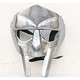 QUALITYMUSICSHOP Mf Doom Mask Roman Gladiator Helmet Face Mask MF Doom Medieval Viking MASK Roman Gladiator Helmet Face Mask MF Doom Viking MASK Silver