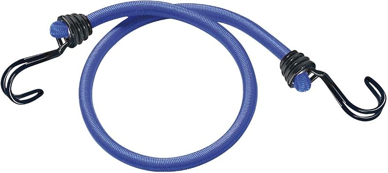 3017EURDAT Gummi-Spannseile mit Haken [Set mit 2 Spannseilen] [120 cm langes Spannseil] [Doppelter Invershaken] - Ideal zum Transportieren, Verpacken und Sichern von Lasten, schwarz/blau