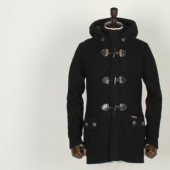 Amazon ブラック C05 L Bark バーク メンズ ショート丈 裏地付き ニットダッフルコート 474 150 ブラック コート ジャケット 通販