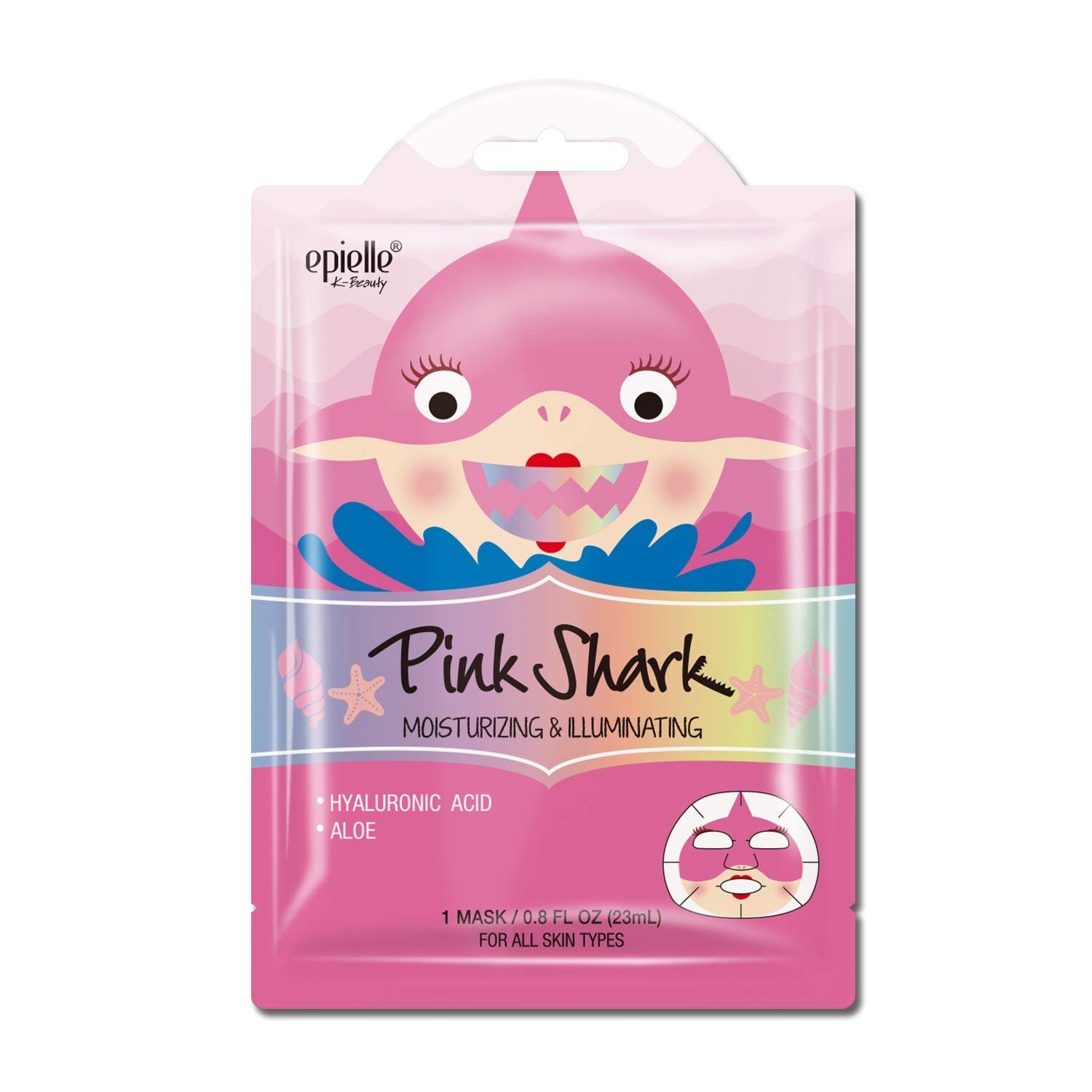 Epielle Character Sheet Masks | Dalmatian, Zebra, Cat, Shark, Narwhal, Mermaid Scale | Korean Beauty Mask -For All Skin Types, (Pack of 6) : Beauty