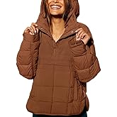 chouyatou Women's Quilted Pullover Puffer Jacket Packable Hooded Oversize Winter Coat Tops