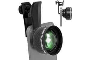 Veedzoens 65MM Telephoto Lens for iPhone Android Smartphones, with 17mm Thread Universal Phone Lens Clip and Portable Bag, Compatible with SmallRig and NEEWER Phone Cage